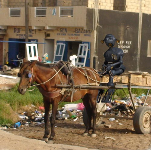Une charette à cheval au Sénégal